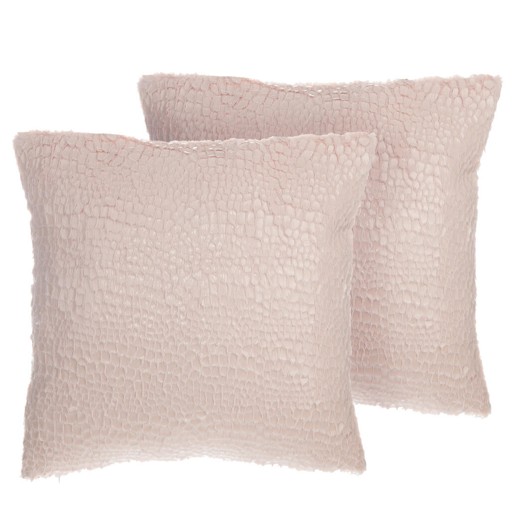 Beliani DEKORATIVNÍ POLŠTÁŘ sada 2 ks Růžový 45/45 cm Peony
