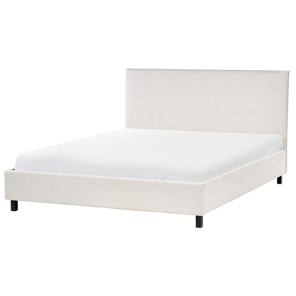 Beliani POSTEL s roštem 160/200 cm Látka Béžová Sennez