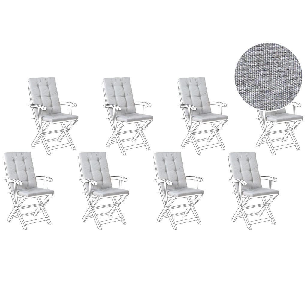 Beliani SEDACÍ polstrování sada 8 ks Šedé melírované 42/95 cm Maui Premium