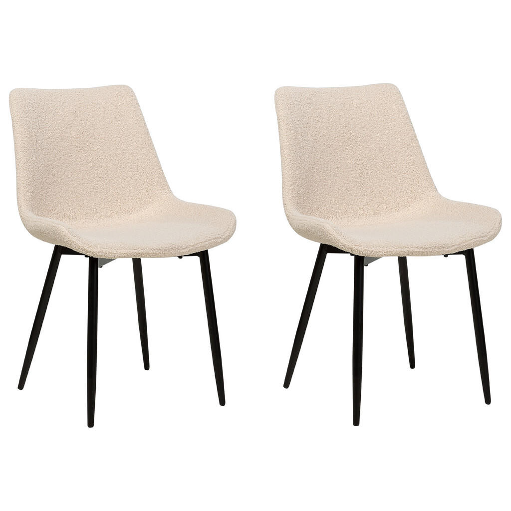 Beliani JÍDELNÍ ŽIDLE sada 2 ks Polyester Béžová Avilla