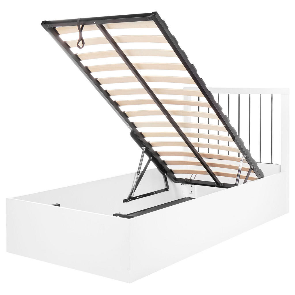 Beliani POSTEL s úložným prostorem 90/200 cm MDF deska Krémově bílá Rouvillers