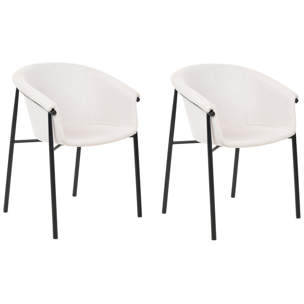 Beliani JÍDELNÍ ŽIDLE sada 2 ks Polyester Béžová Ames