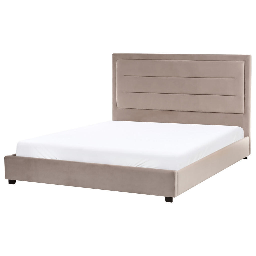 Beliani POSTEL s roštem 160/200 cm Taupe Rouen