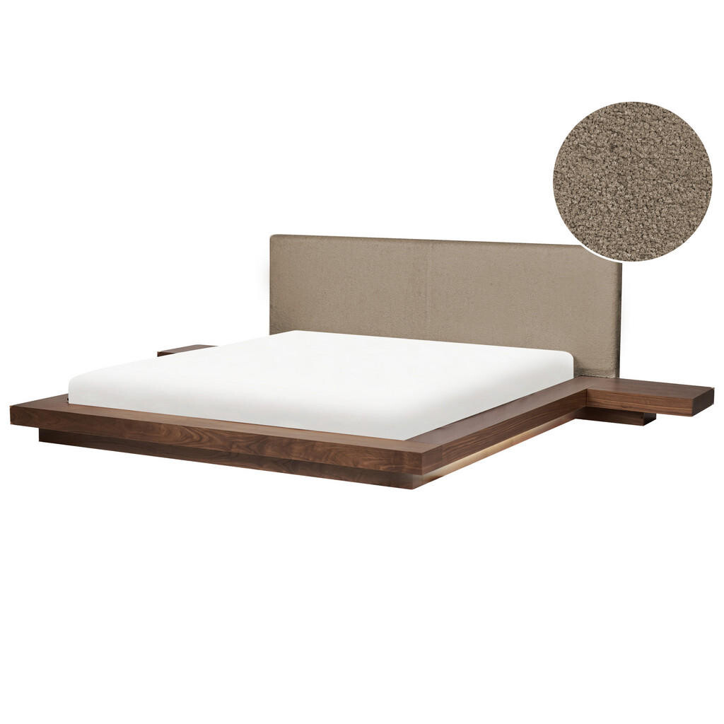 Beliani POSTEL s LED 180/200 cm MDF deska Taupe Zen