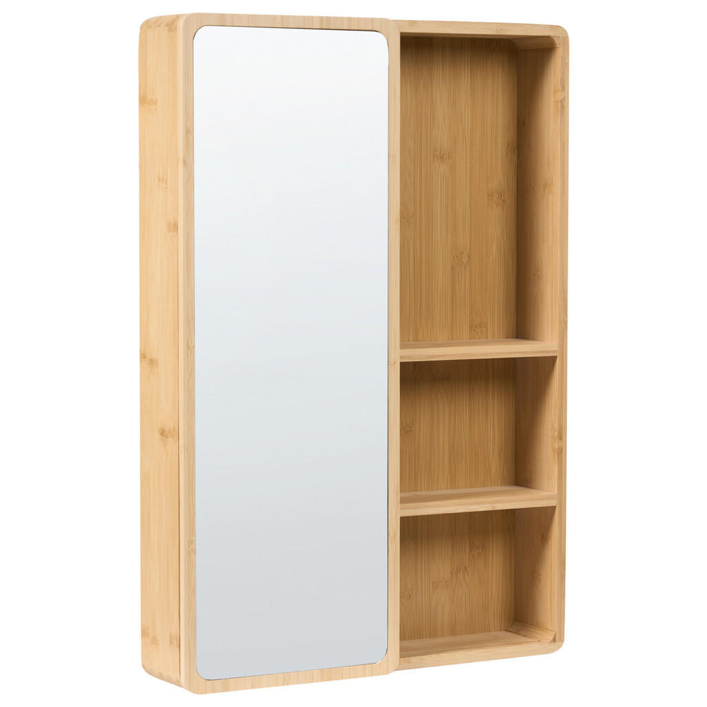 Beliani KOUPELNOVÁ ZRCADLOVÁ SKŘÍŇKA 41/61 cm Světle hnědá Guatavita