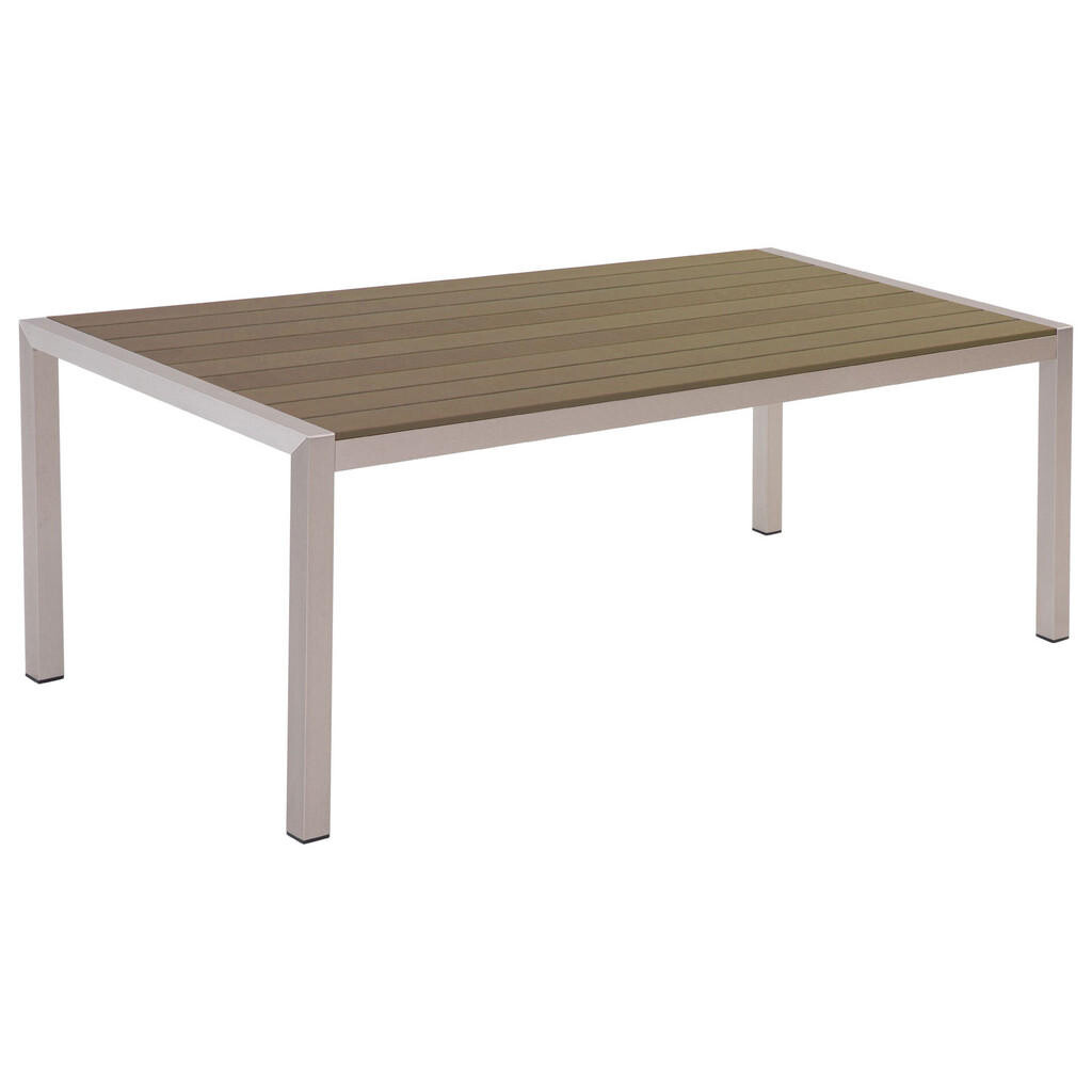 Beliani ZAHRADNÍ STŮL Hliník hnědý 180/90 cm Vernio