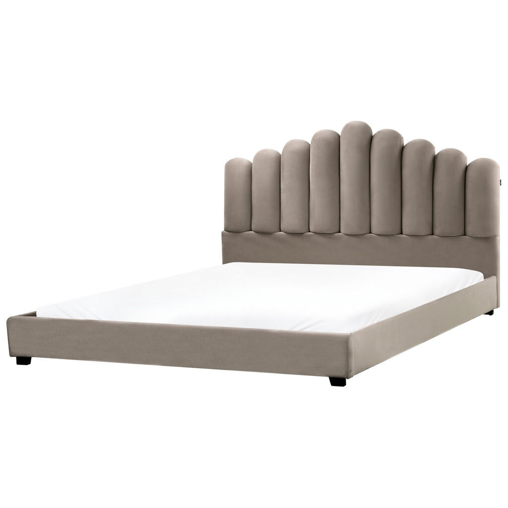 Beliani POSTEL s roštem 180/200 cm Taupe Vincennes