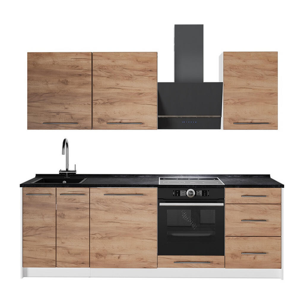 Vicco KUCHYŇSKÝ KOUT Fame-Line, Zlatý mocný dub/Bílá, 230 cm, PD Antracit