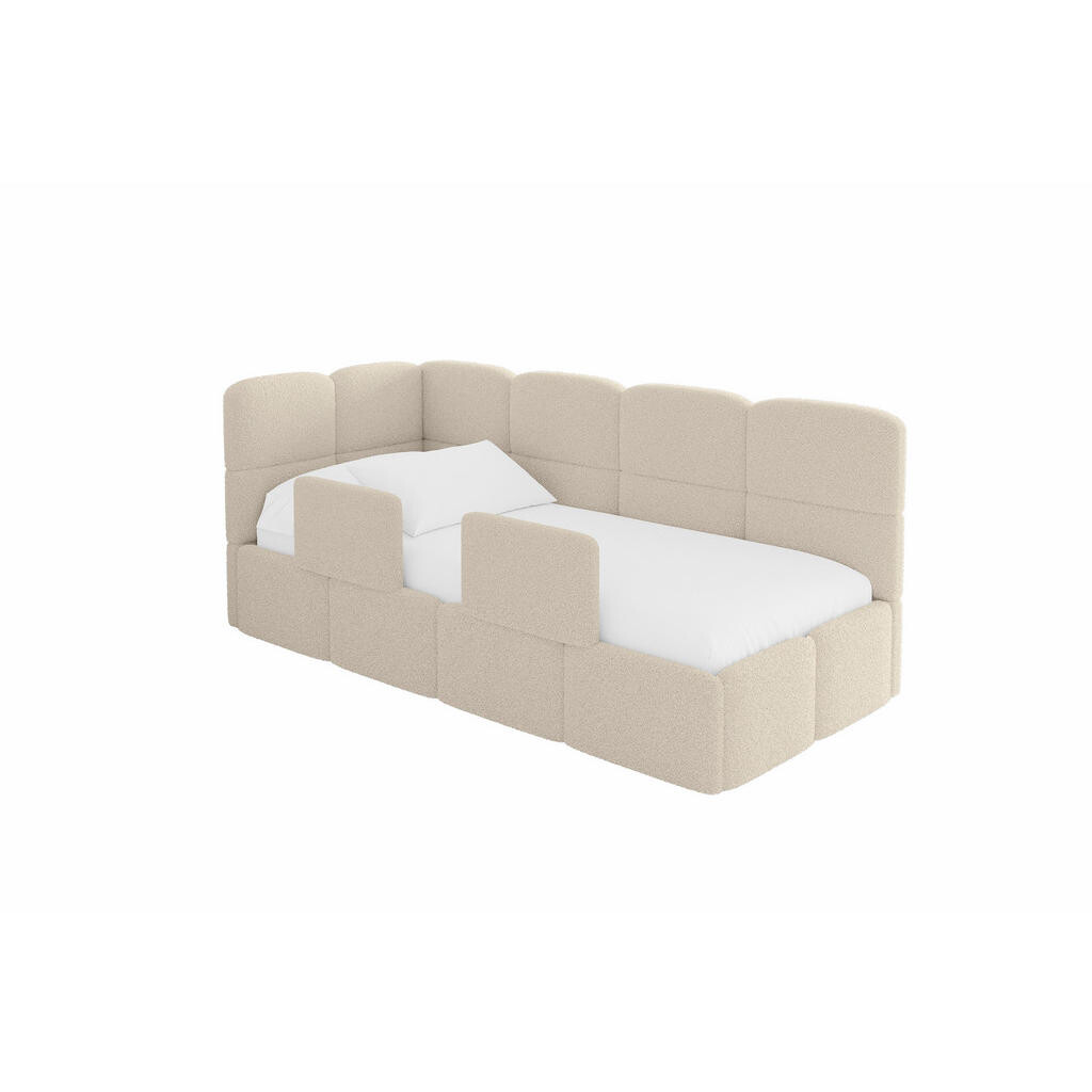 ALTDECOR JEDNOLŮŽKOVÁ POSTEL pro mládež s úložným prostorem a matrací H3/H4, vpravo - KIVY 80x200 tmavě béžová