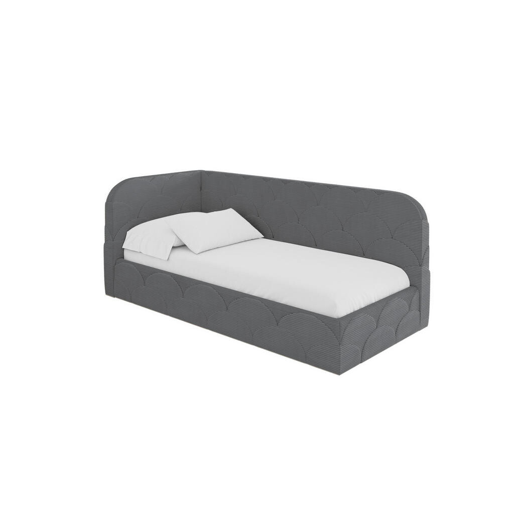 ALTDECOR JEDNOLŮŽKOVÁ POSTEL pro mládež s úložným prostorem, vpravo - ELRY 90x200 tmavě šedá