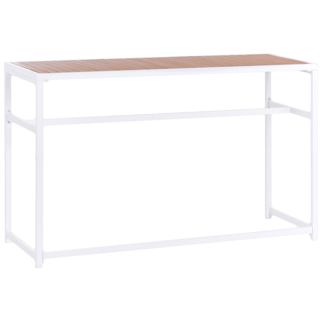 Beliani ZAHRADNÍ BAROVÝ STŮL 150/50 cm Hnědý/Bílý Avetrana