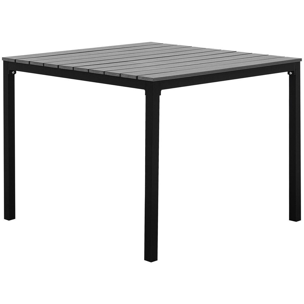 Beliani ZAHRADNÍ STŮL Umělé dřevo šedý/černý 95/95 cm Prato