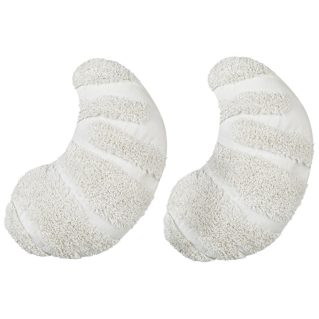 Beliani DEKORATIVNÍ polštář sada 2 ks Krémově bílý 40/25 cm Snowdrop
