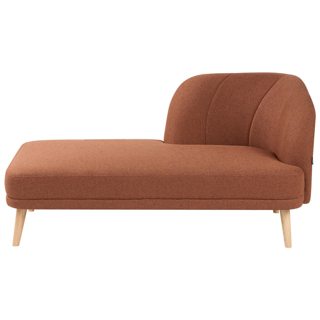 Beliani ČALOUNĚNÉ LEHÁTKO CHAISE LONGUE PRAVOSTRANNÉ Látka Zlatohnědé Tanlay