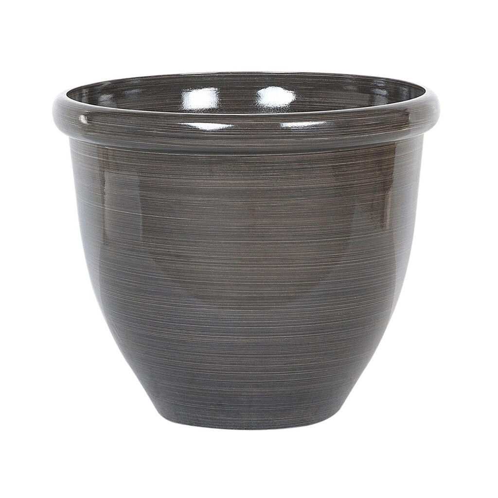 Beliani KVĚTINÁČ tmavě hnědý kulatý 49/49/41 cm Tesalia