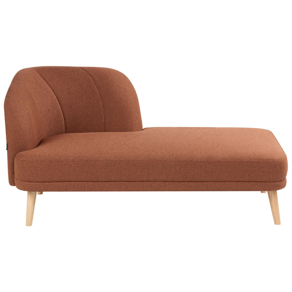 Beliani ČALOUNĚNÉ LEHÁTKO CHAISE LONGUE LEVOSTRANNÉ Látka Zlatohnědé Tanlay