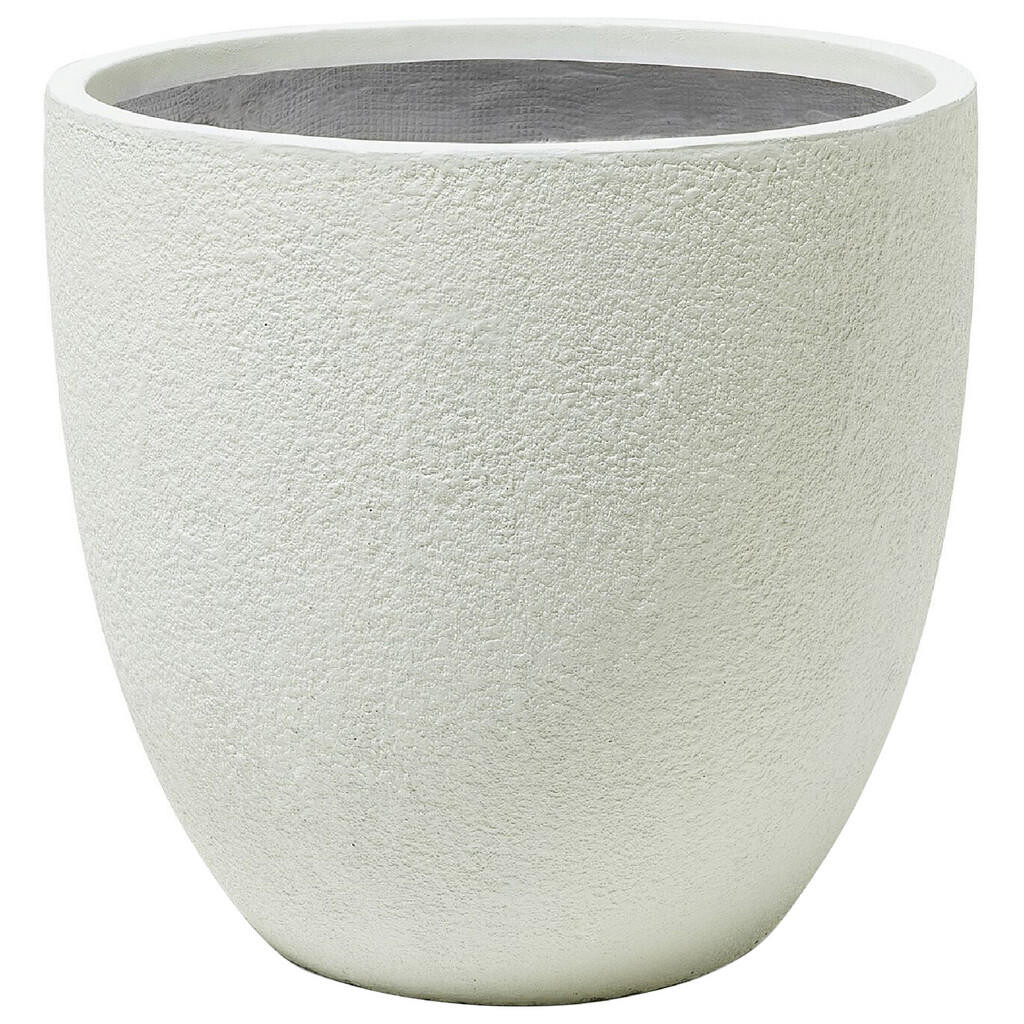 Beliani KVĚTINÁČ krémově bílý kulatý 55/55/53 cm Kannia