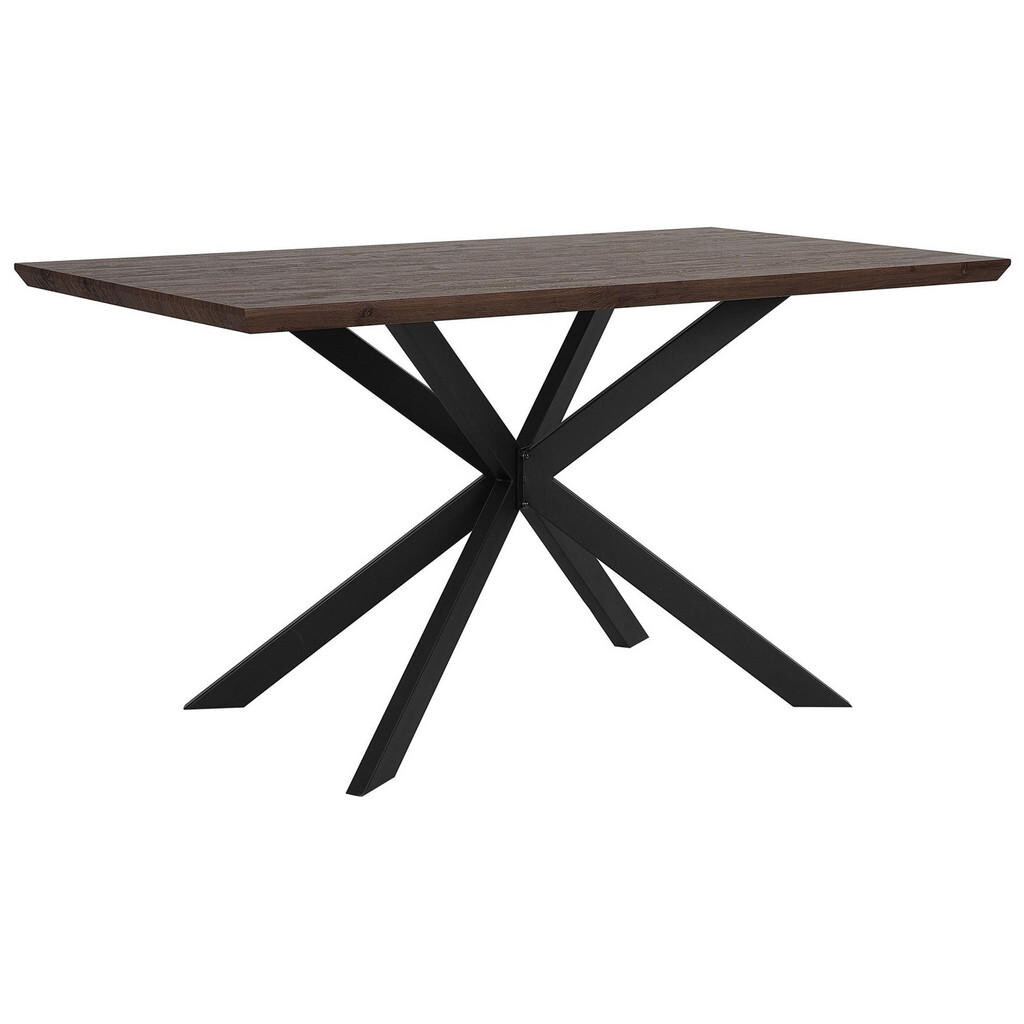Beliani JÍDELNÍ STŮL 140/80/75 cm Tmavě hnědý, Černý Obdélníkový Spectra