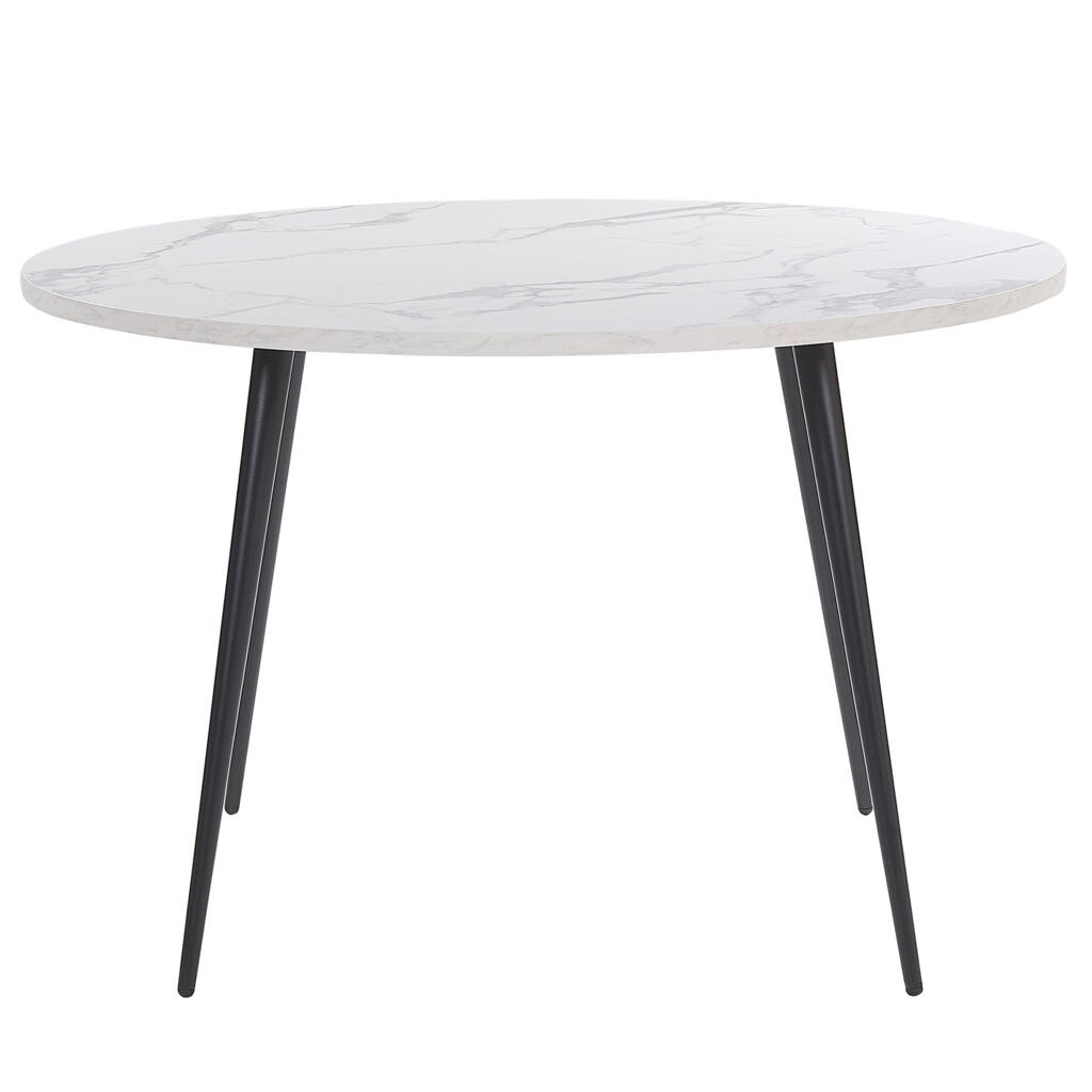 Beliani JÍDELNÍ STŮL 120/120/76 cm Bílý černý Kulatý Odeon