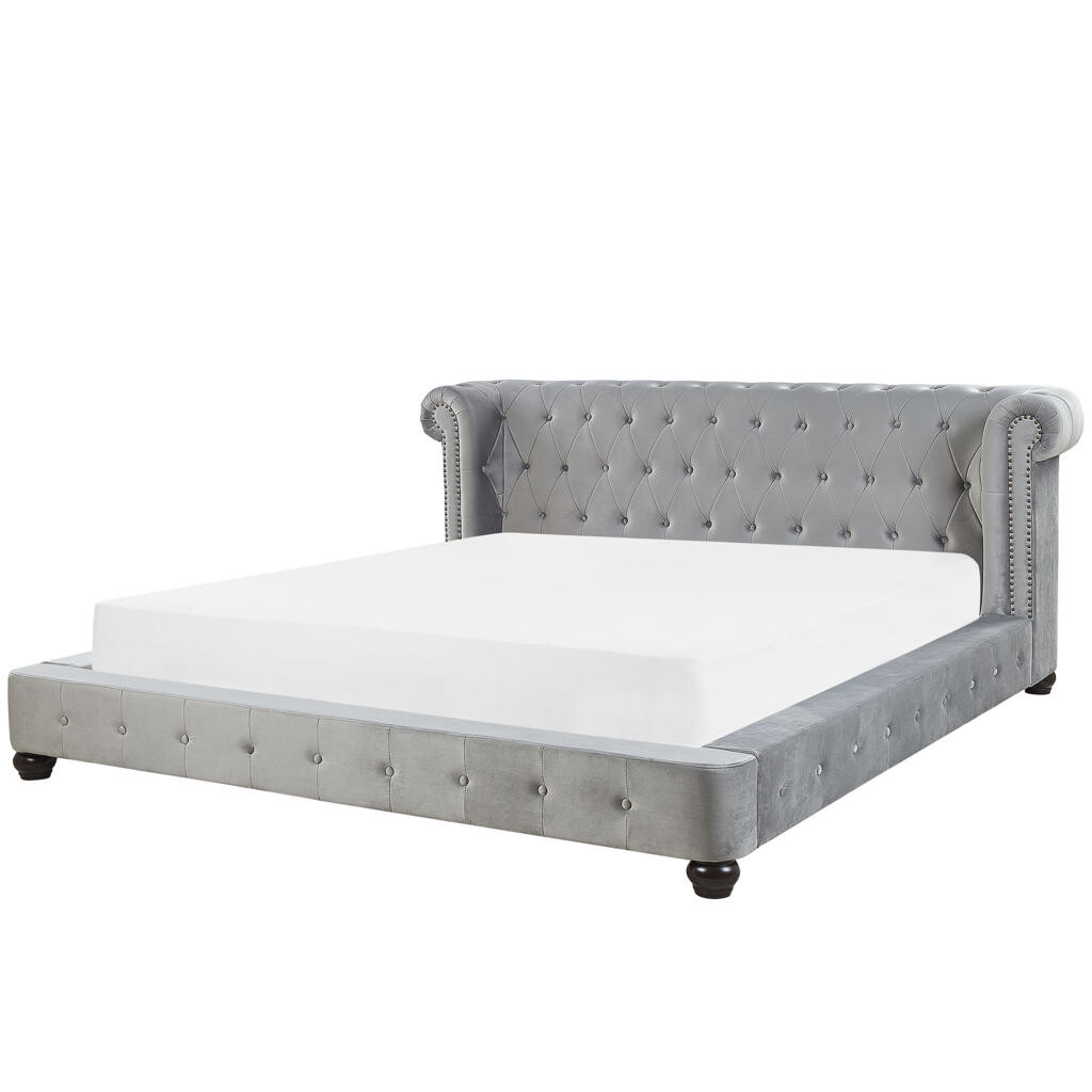 Beliani POSTEL 180/200 cm Světle šedá Cavaillon