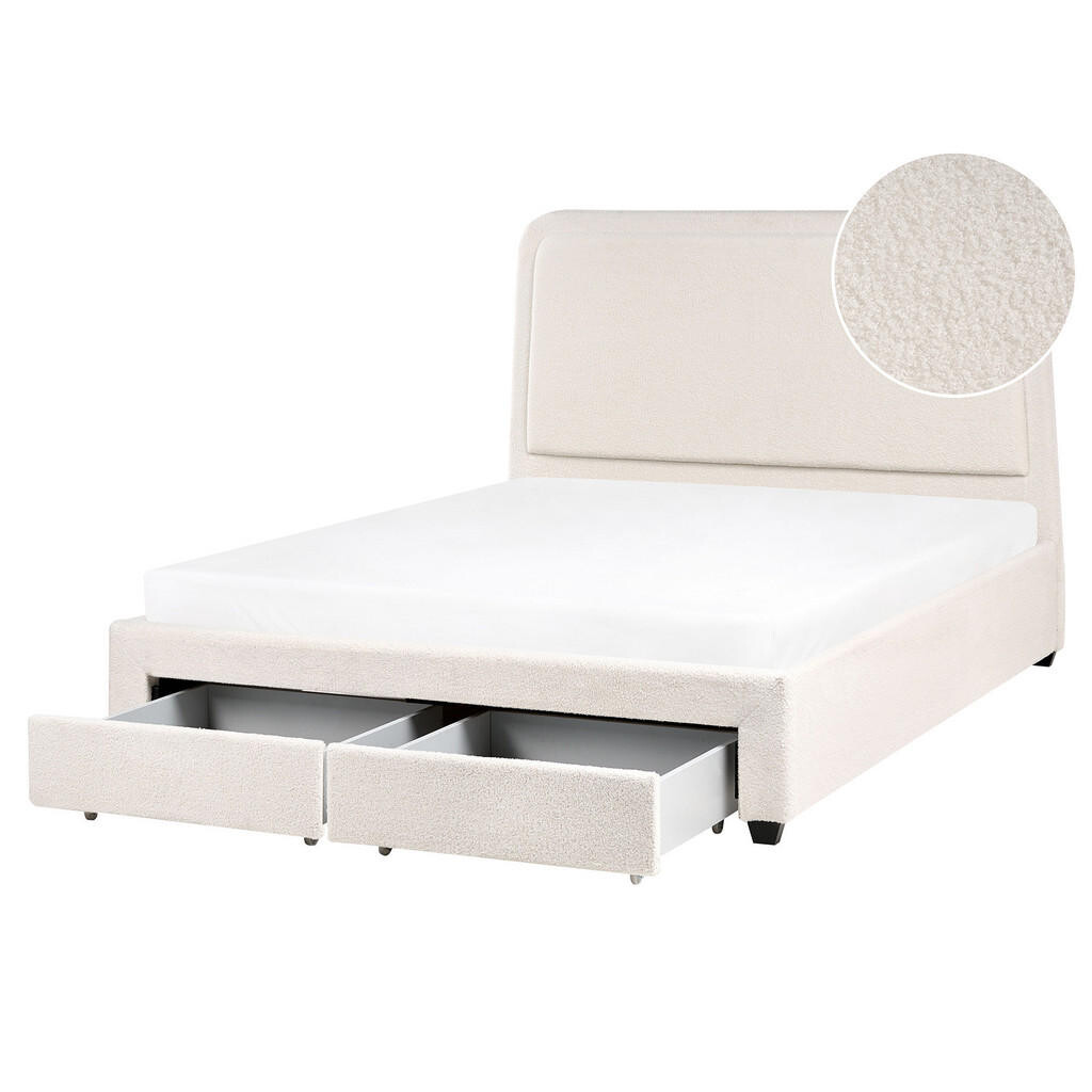 Beliani POSTEL 160/200 cm Krémově bílá Sardent