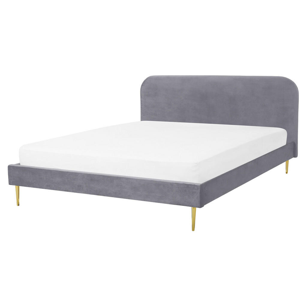 Beliani ČALOUNĚNÁ POSTEL 160/200 cm Šedá Flayat