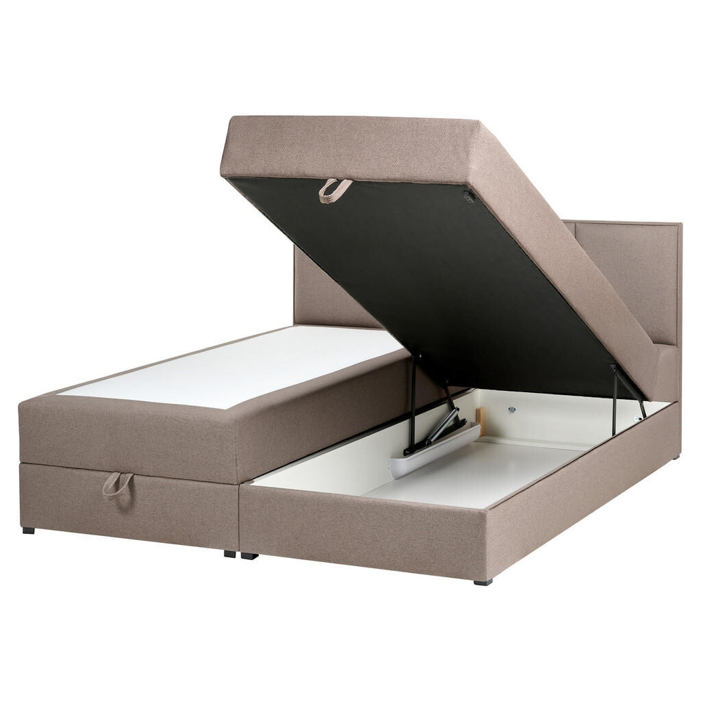 Beliani BOXSPRINGOVÁ POSTEL s úložným prostorem 160/200 cm Látka Taupe Baronet