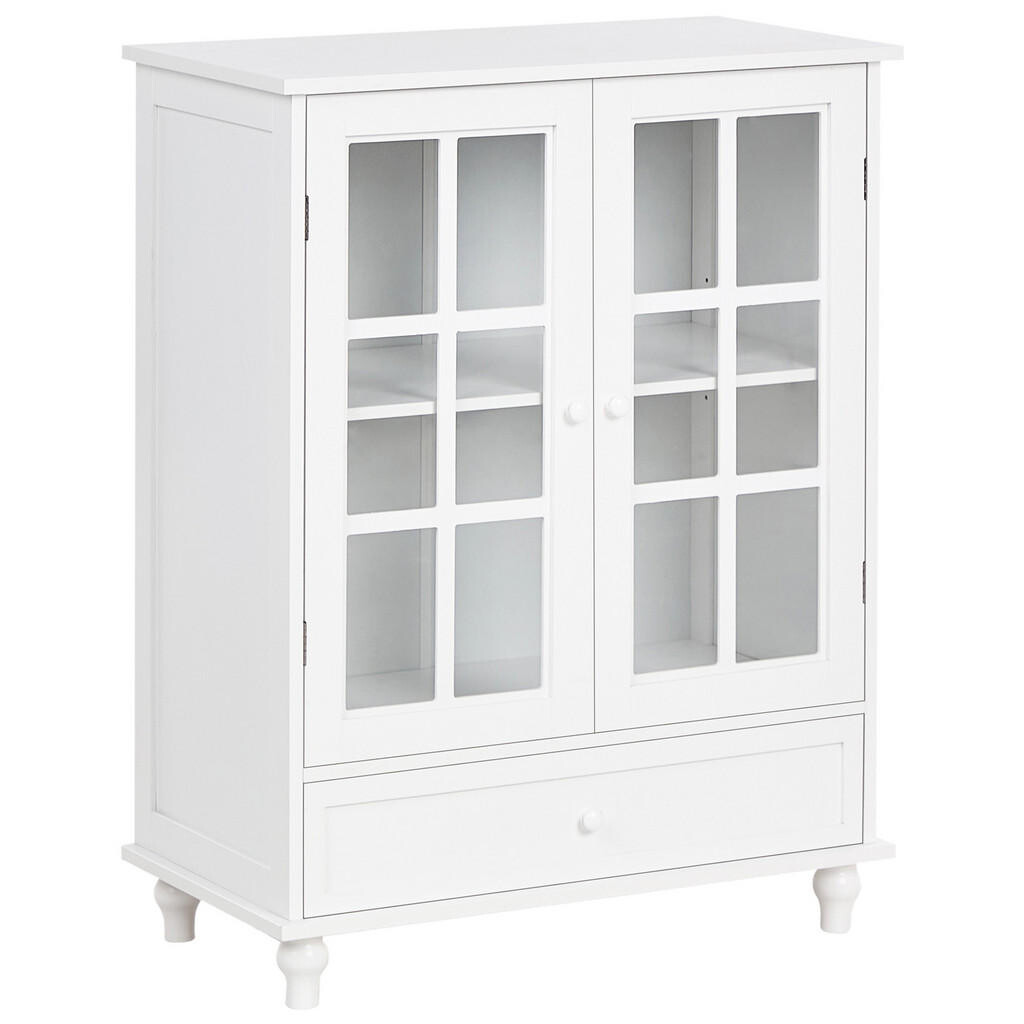 Beliani SIDEBOARD se skleněnými dveřmi 71 cm Bílý Carlet