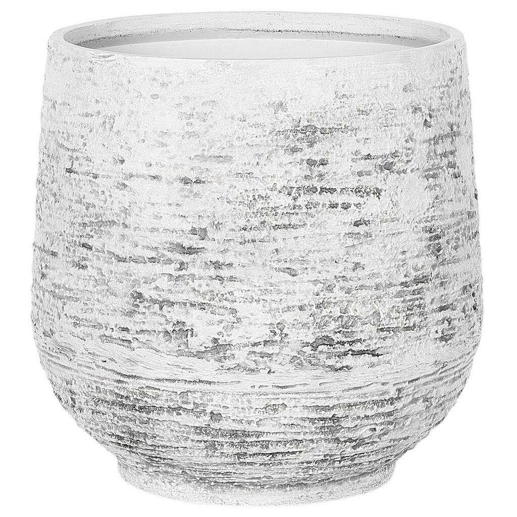 Beliani KVĚTINÁČ světle šedý kulatý 48/48/53 cm Dioni