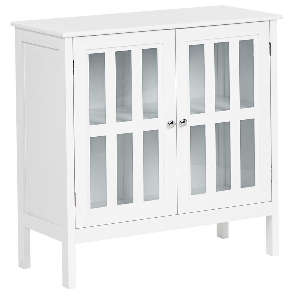 Beliani SIDEBOARD se skleněnými dveřmi 80 cm Bílý Miram