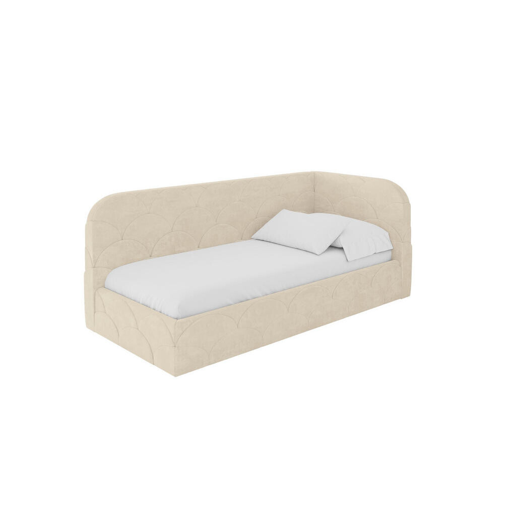 ALTDECOR JEDNOLŮŽKOVÁ POSTEL pro mládež s úložným prostorem a matrací H3/H4, vlevo - ELRY 100x200 béžová