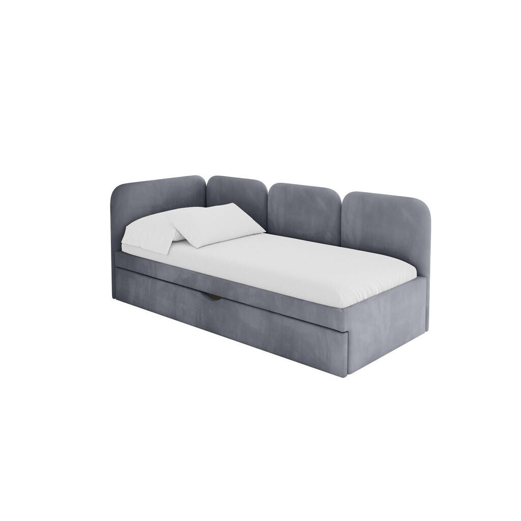 ALTDECOR JEDNOLŮŽKOVÁ POSTEL pro mládež s úložným prostorem, vpravo - ALVY 100x200 šedá