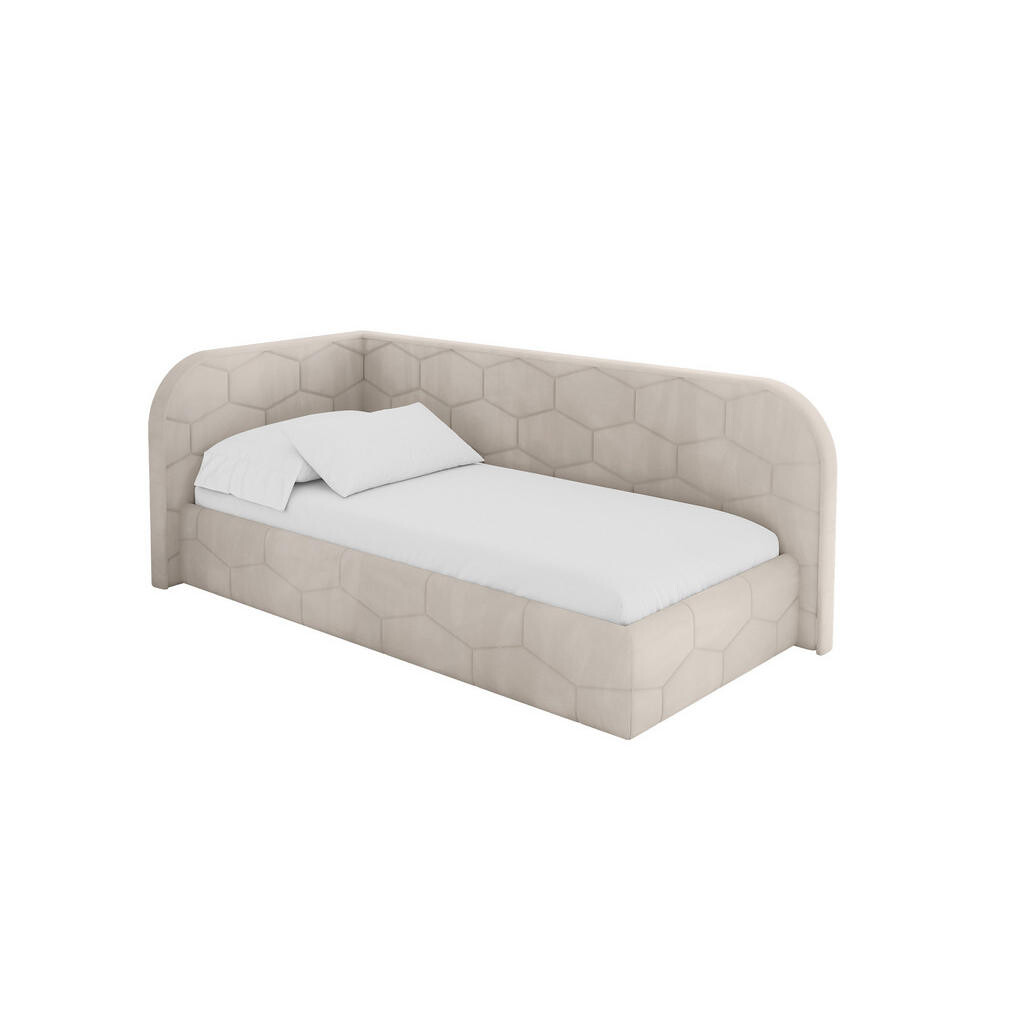ALTDECOR JEDNOLŮŽKOVÁ POSTEL pro mládež s úložným prostorem, vpravo - JAXY 80x200 béžová