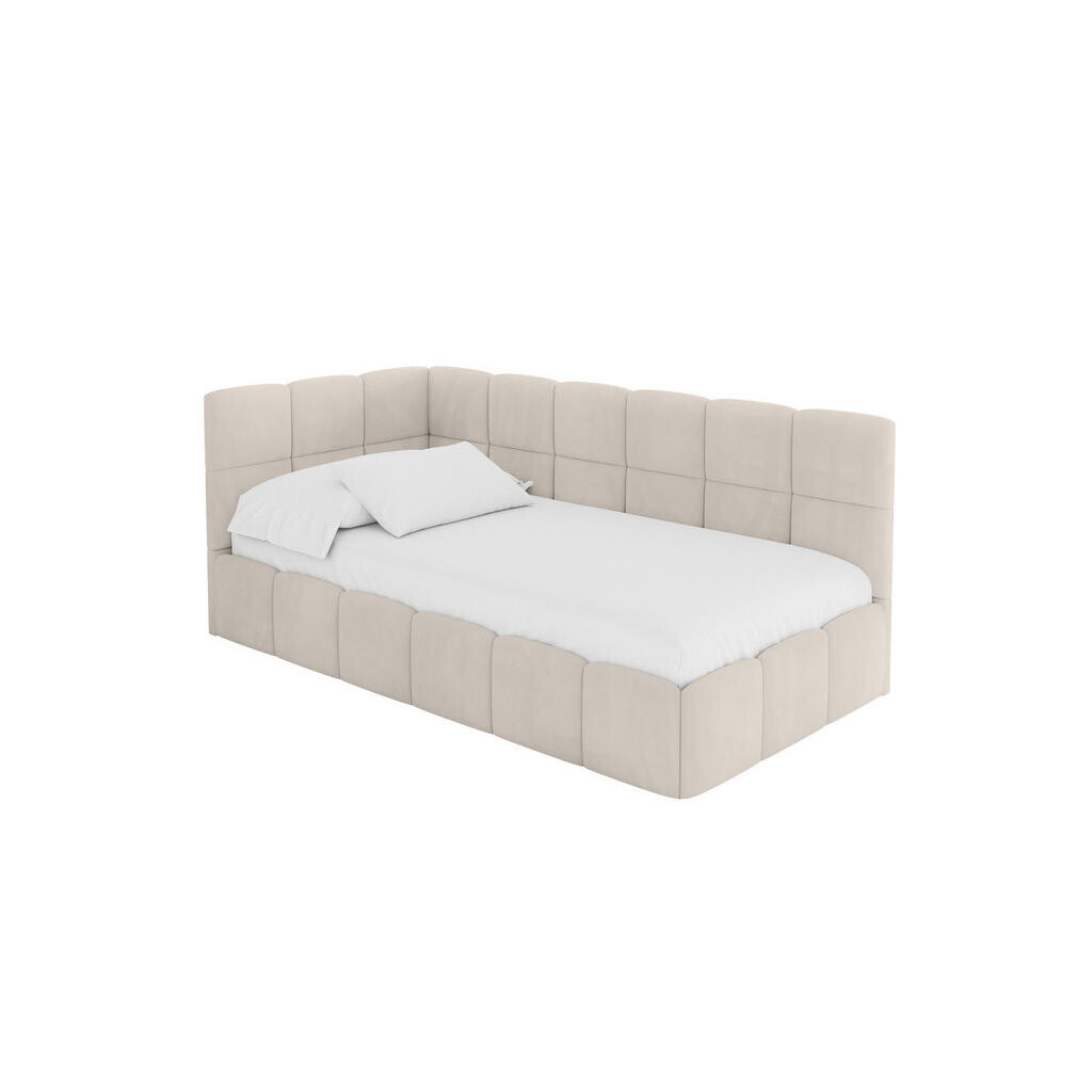 ALTDECOR JEDNOLŮŽKOVÁ POSTEL pro mládež s úložným prostorem vpravo, s matrací - LIVY 80x200 béžová
