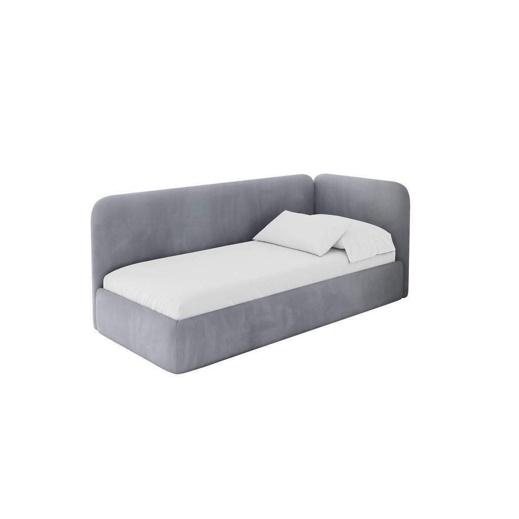 ALTDECOR JEDNOLŮŽKOVÁ POSTEL pro mládež s úložným prostorem a matrací H3/H4, vlevo - ELSY 80x200 šedá