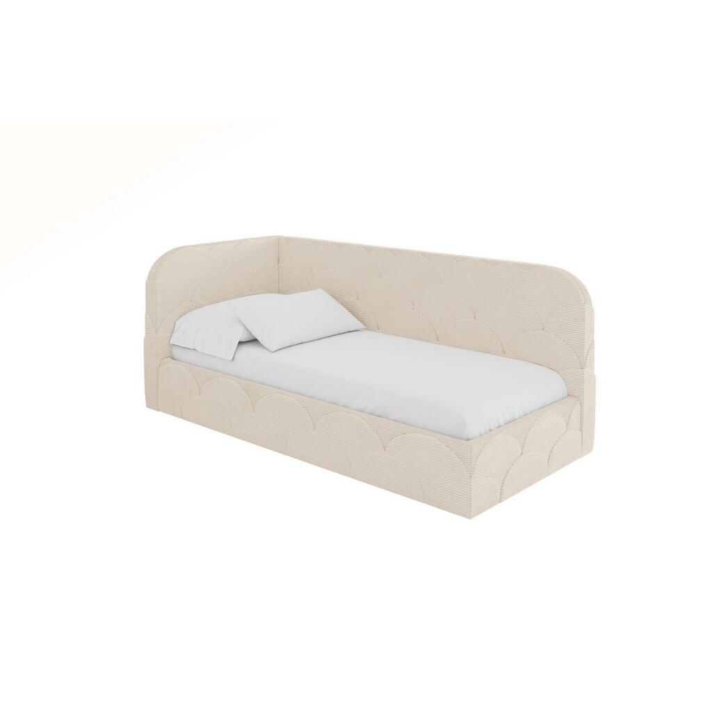ALTDECOR JEDNOLŮŽKOVÁ POSTEL pro mládež s úložným prostorem a matrací H3/H4, vpravo - ELRY 80x200 béžová
