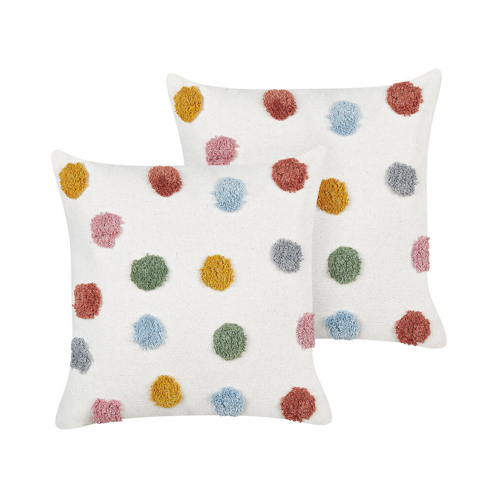 Beliani DEKORATIVNÍ polštář sada 2 ks Bílý 45/45 cm Wallflower