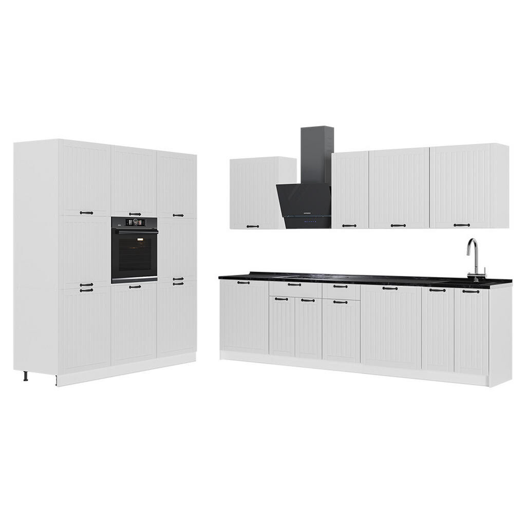 Vicco KUCHYŇSKÝ KOUT Fame-Line, Bílý venkovský dům/Bílá, 460 cm, PD Antracit