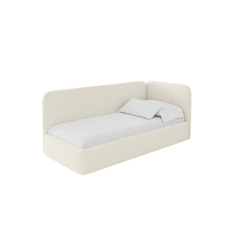 ALTDECOR JEDNOLŮŽKOVÁ POSTEL pro mládež s úložným prostorem a matrací H3/H4, vlevo - ELSY 100x200 béžová
