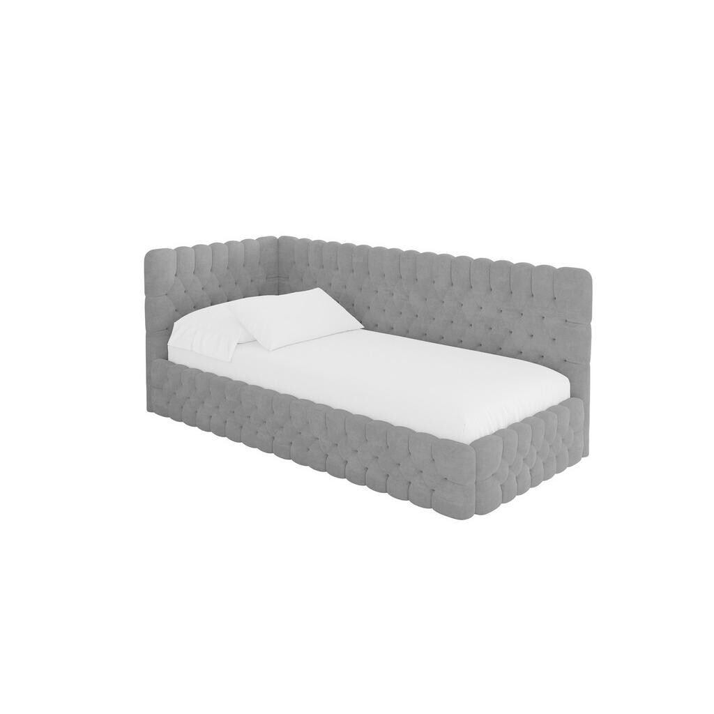 ALTDECOR JEDNOLŮŽKOVÁ POSTEL pro mládež s úložným prostorem, vpravo - MULY 90x200 šedá