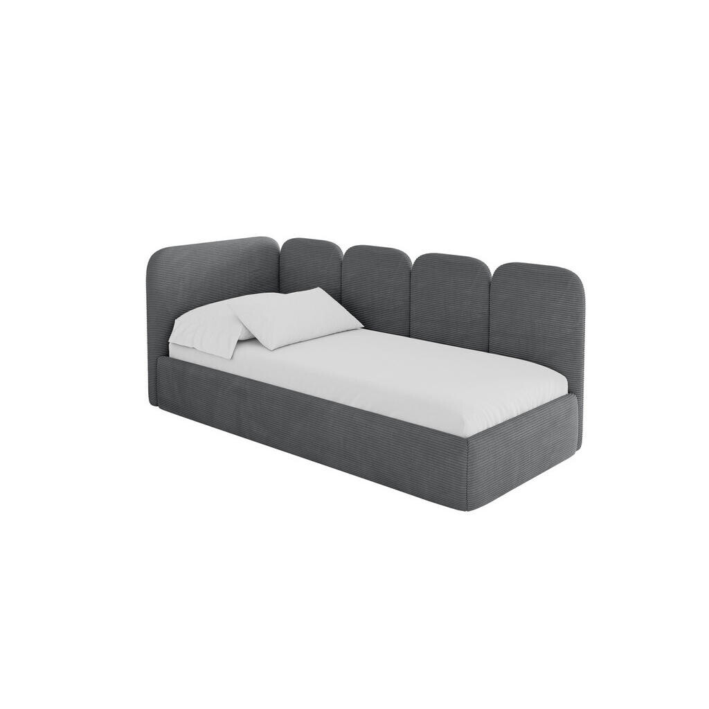 ALTDECOR JEDNOLŮŽKOVÁ POSTEL pro mládež s úložným prostorem, vpravo - VELY 100x200 tmavě šedá