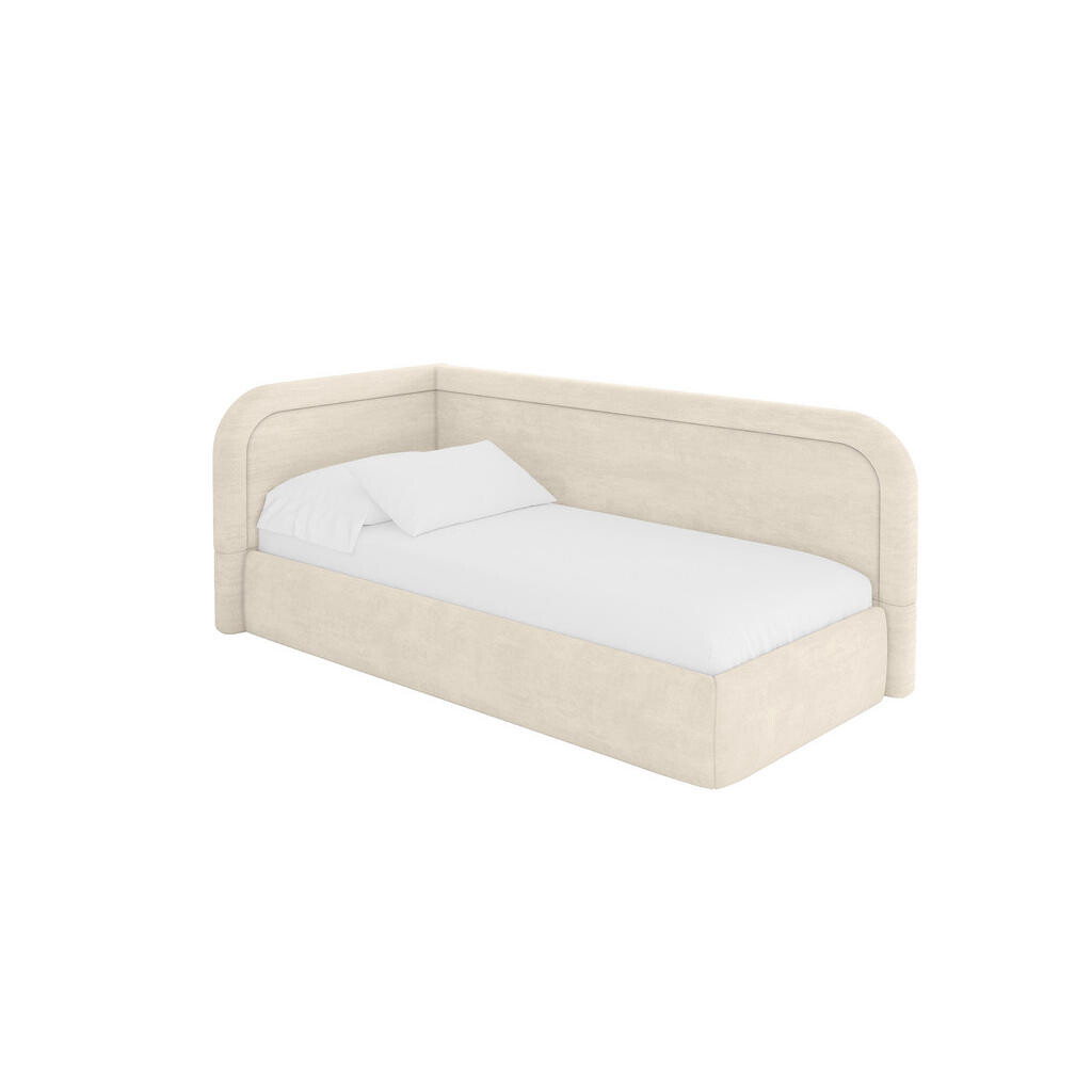 ALTDECOR JEDNOLŮŽKOVÁ POSTEL pro mládež s úložným prostorem, vpravo - JOVY 90x200 béžová