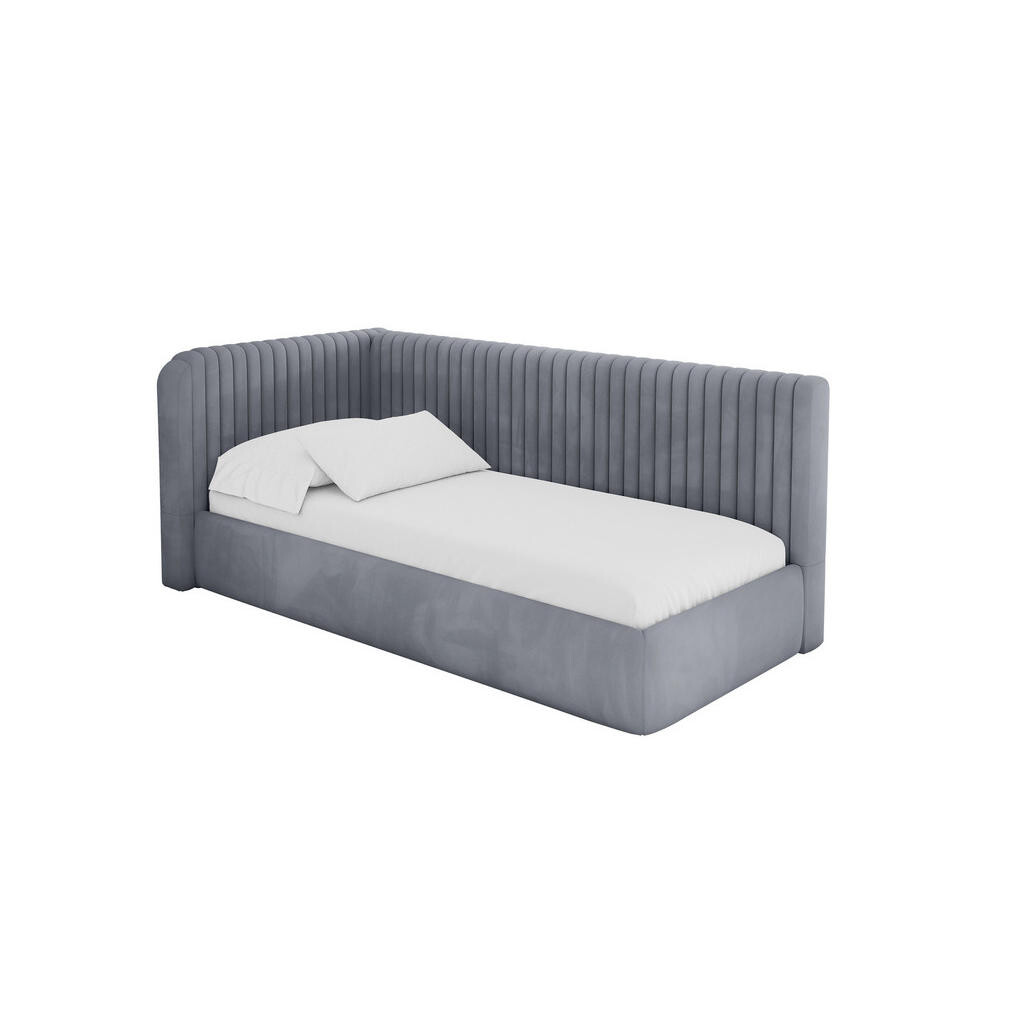 ALTDECOR JEDNOLŮŽKOVÁ POSTEL pro mládež s úložným prostorem, vpravo - AURY 100x200 šedá