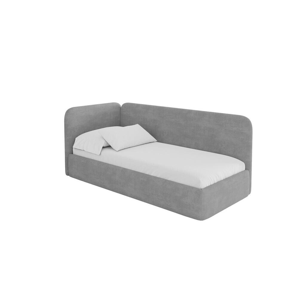 ALTDECOR JEDNOLŮŽKOVÁ POSTEL pro mládež s úložným prostorem, vpravo - ELSY 90x200 šedá