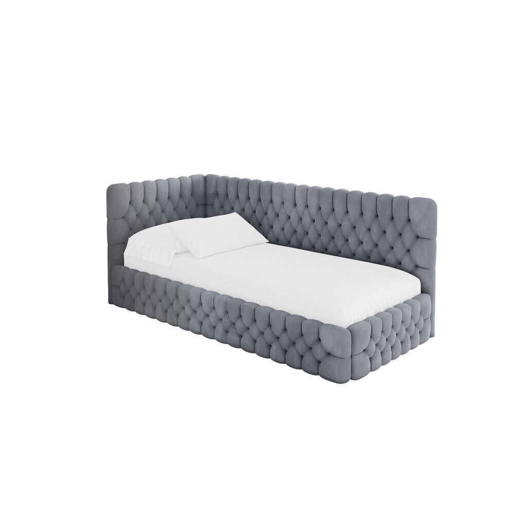 ALTDECOR JEDNOLŮŽKOVÁ POSTEL pro mládež s úložným prostorem, vpravo - MULY 100x200 šedá