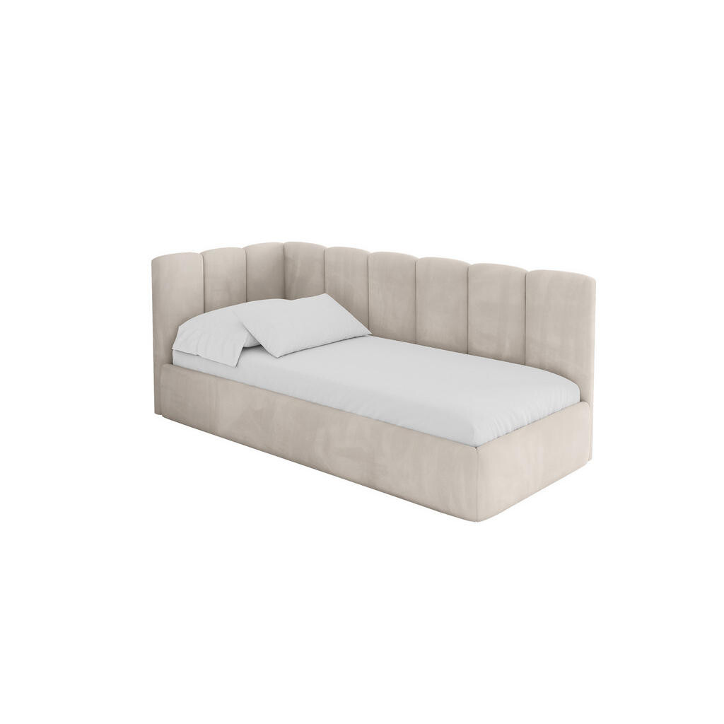 ALTDECOR JEDNOLŮŽKOVÁ POSTEL pro mládež s úložným prostorem, vpravo - DEXY 100x200 béžová