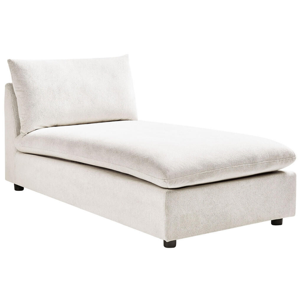 Beliani ČALOUNĚNÉ LEHÁTKO CHAISE LONGUE Látka Krémově bílé Vizille