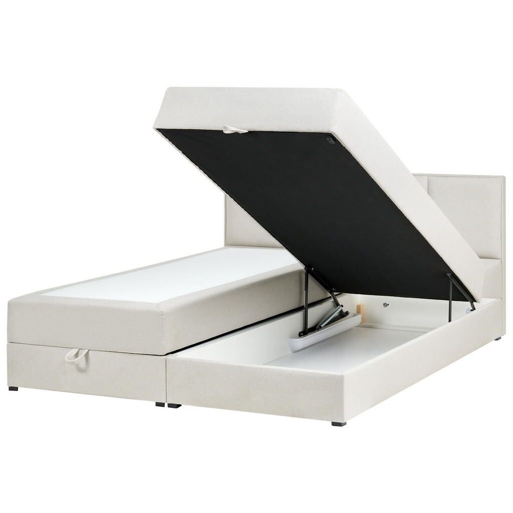 Beliani BOXSPRINGOVÁ POSTEL s úložným prostorem 180/200 cm Krémově bílá Baronet
