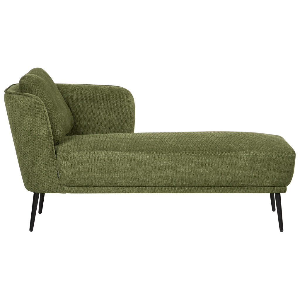 Beliani ČALOUNĚNÉ LEHÁTKO CHAISE LONGUE LEVOSTRANNÉ Látka Tmavě zelené Artheze