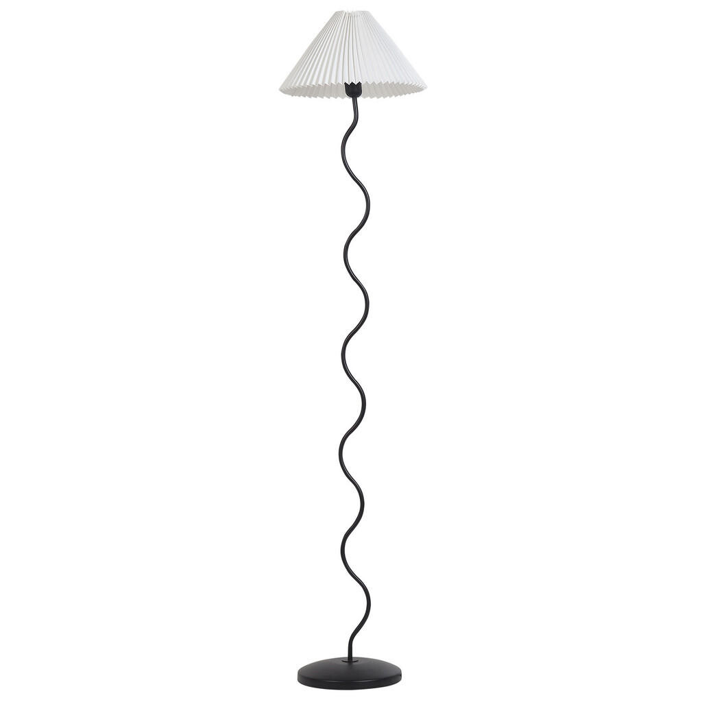 Beliani STOJACÍ LAMPA Bílá/Černá Jikawo